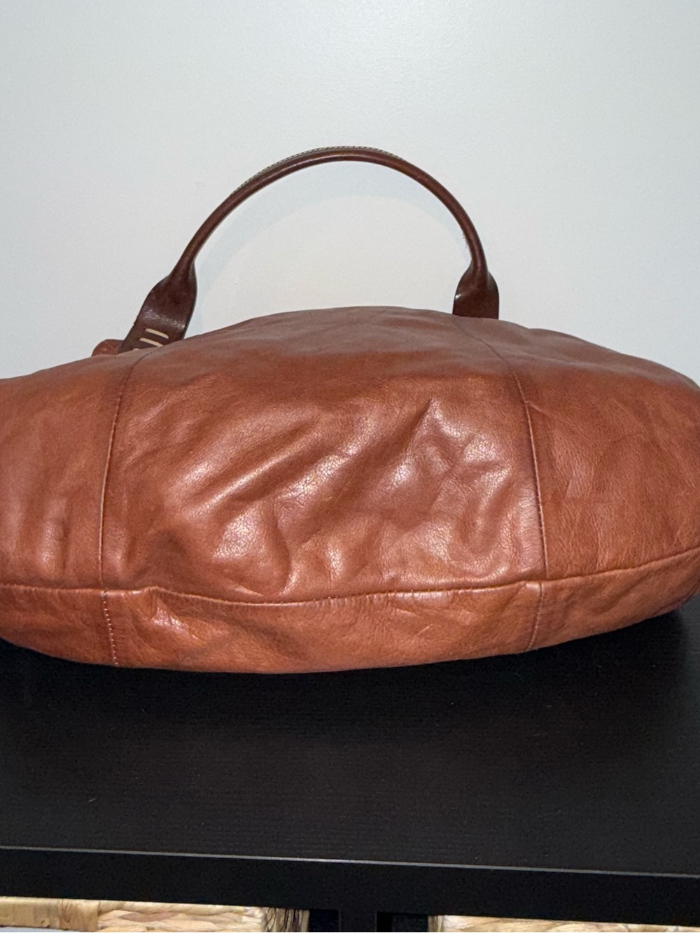 Sofia C Leather Shoulder Bag in Cognac Brown - Picture 5 of 11